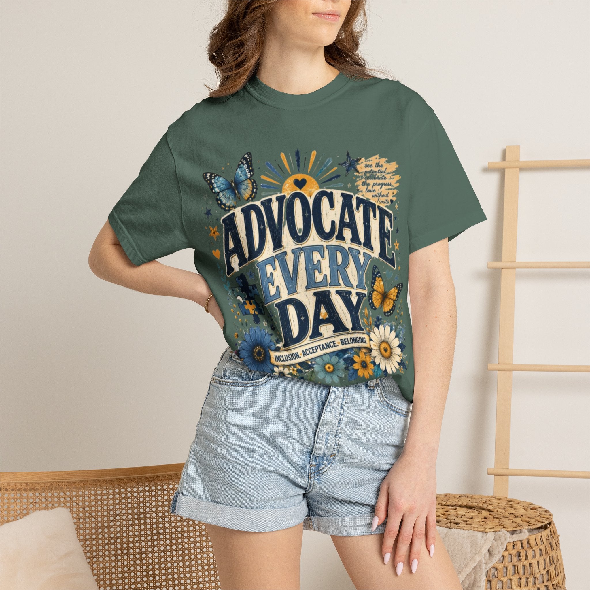 Advocate Every Day T-Shirt — Mental Health Awareness Floral Tee