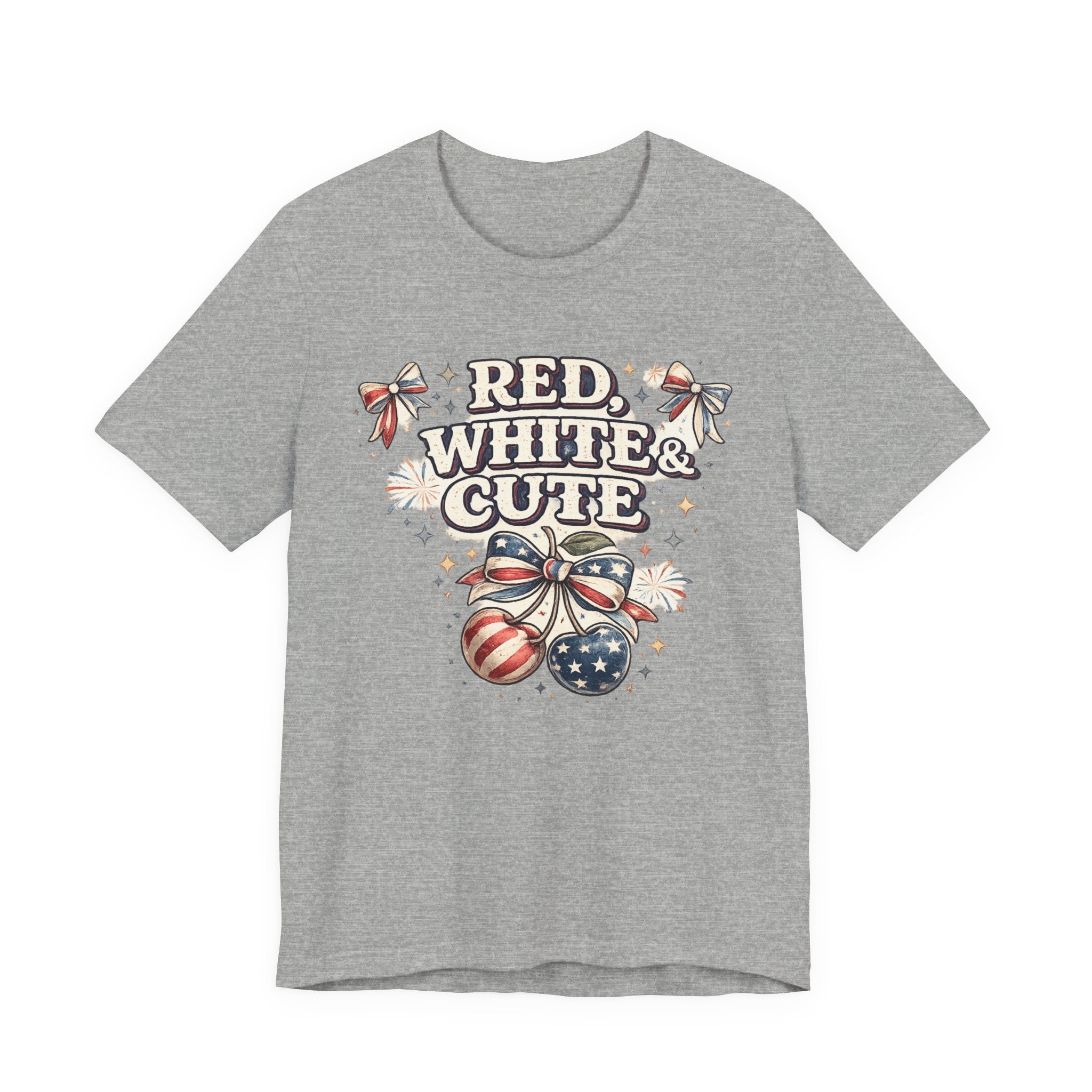 Patriotic "Red, White & Cute" Tee — 4th of July American Flag Graphic Shirt