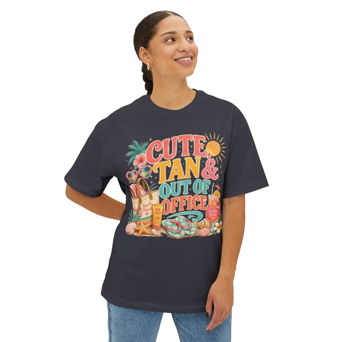 Cute, Tan & Out of Office Tee – Summer Beach Vacation Graphic T-Shirt