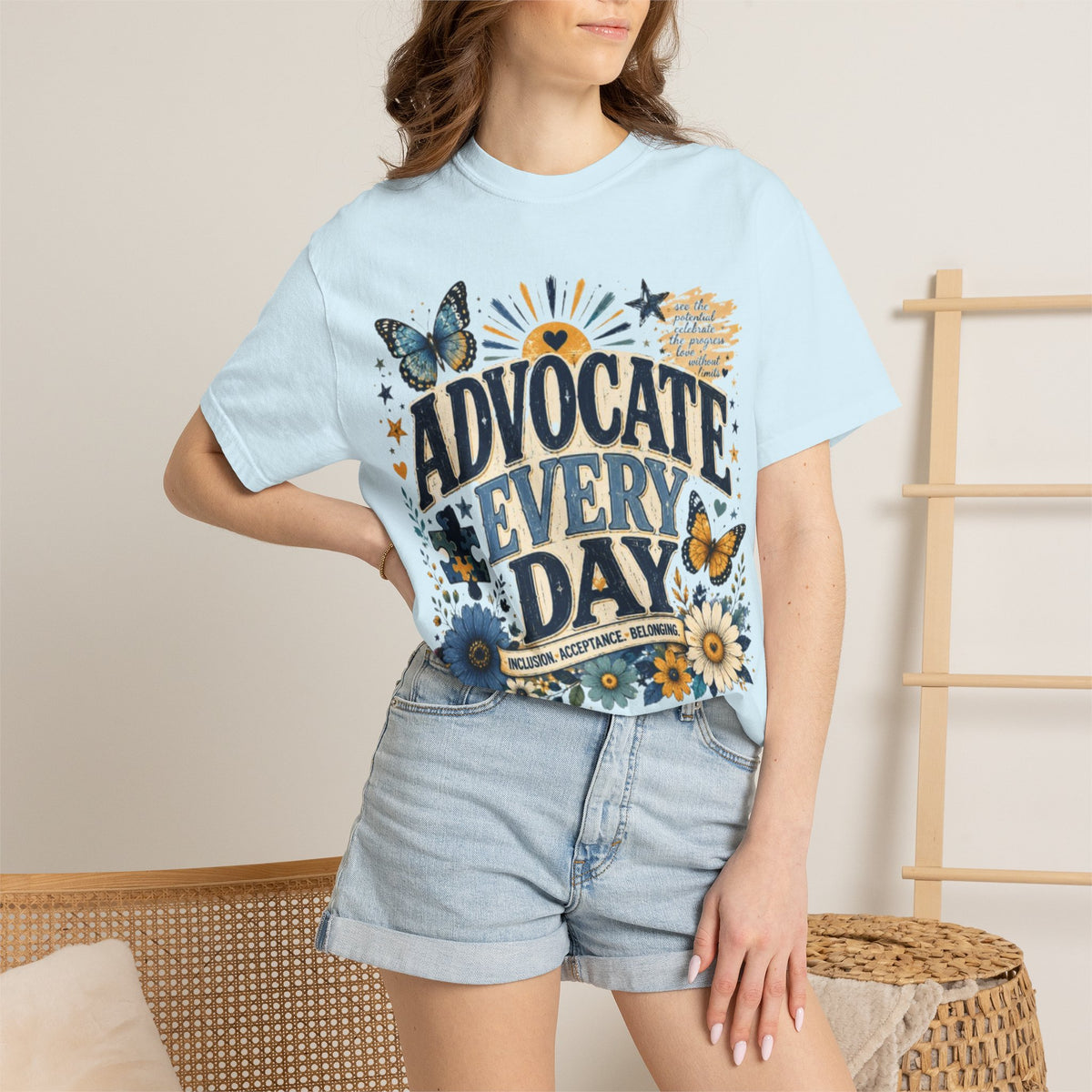 Advocate Every Day T-Shirt — Mental Health Awareness Floral Tee