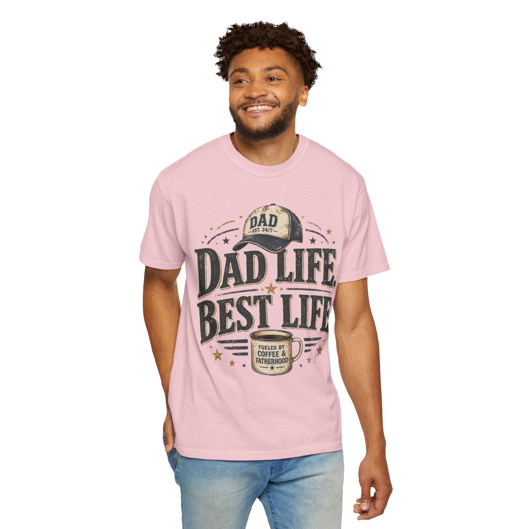 Dad Life Best Life T-Shirt — Coffee & Fatherhood Graphic Tee