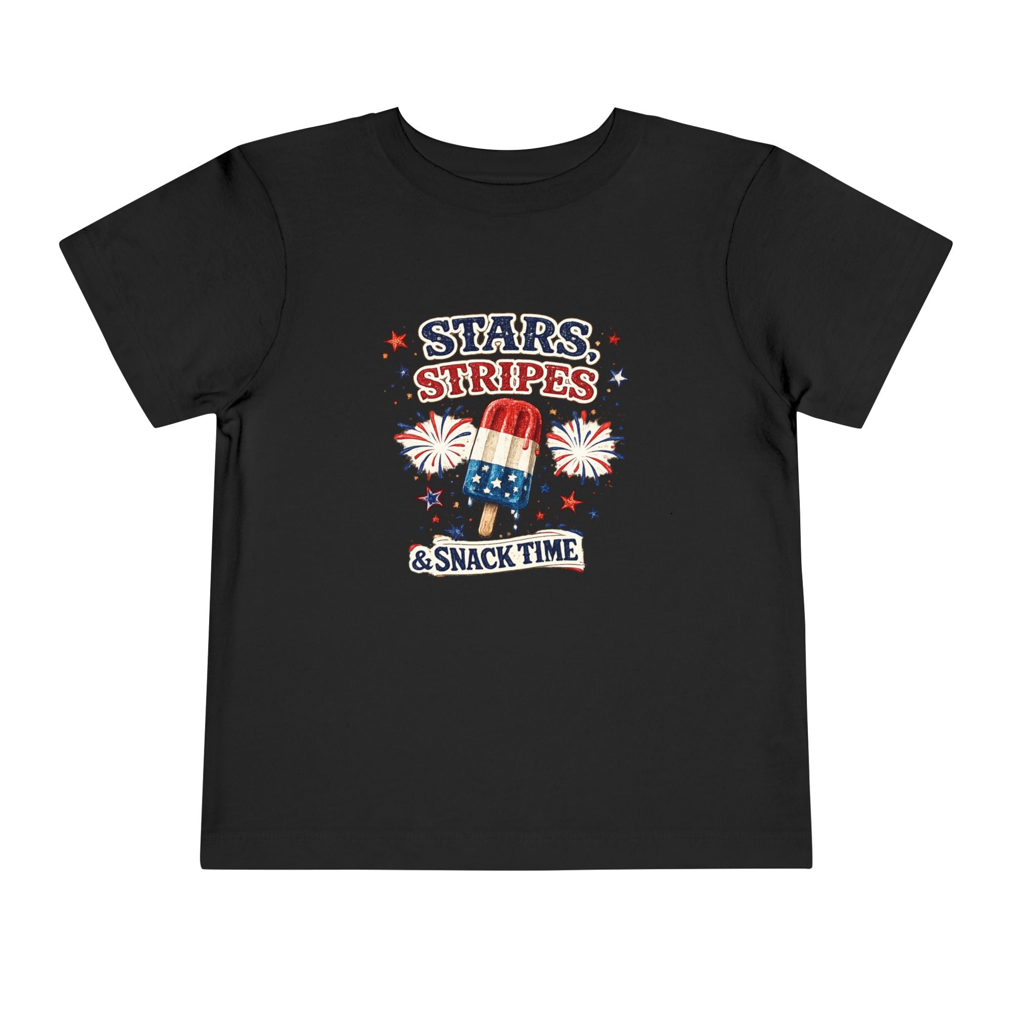 Toddler Tee - "Stars, Stripes & Snack Time" Patriotic Popsicle 4th of July Shirt