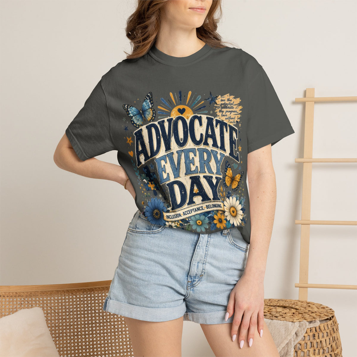 Advocate Every Day T-Shirt — Mental Health Awareness Floral Tee