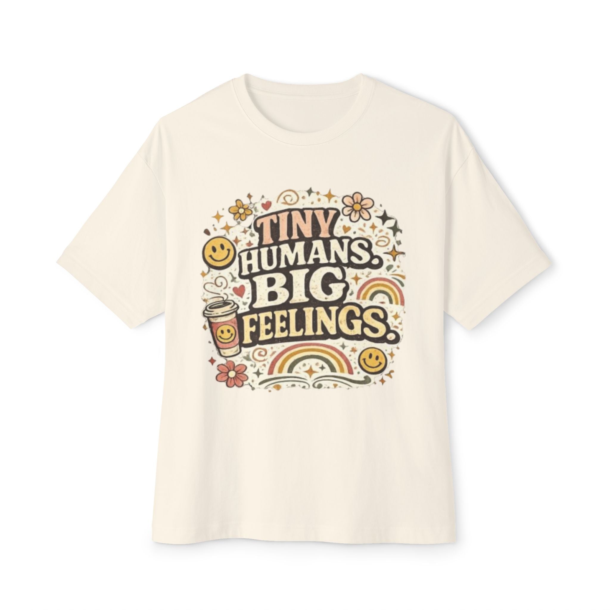 Tiny Humans, Big Feelings Tee — Retro Cute Parent Shirt