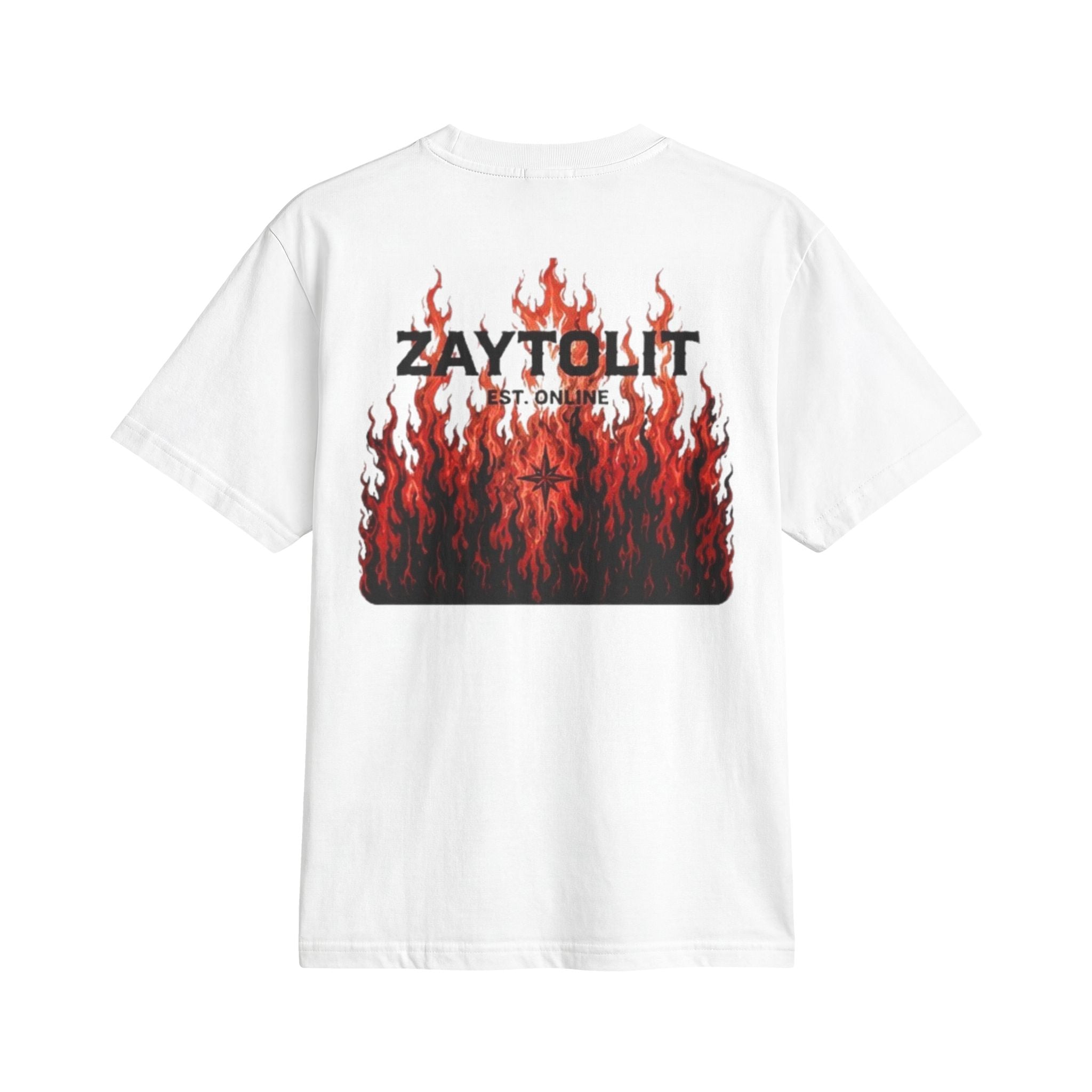 ZAYTOLIT Flame Logo T-Shirt — Graphic Fire Back Print