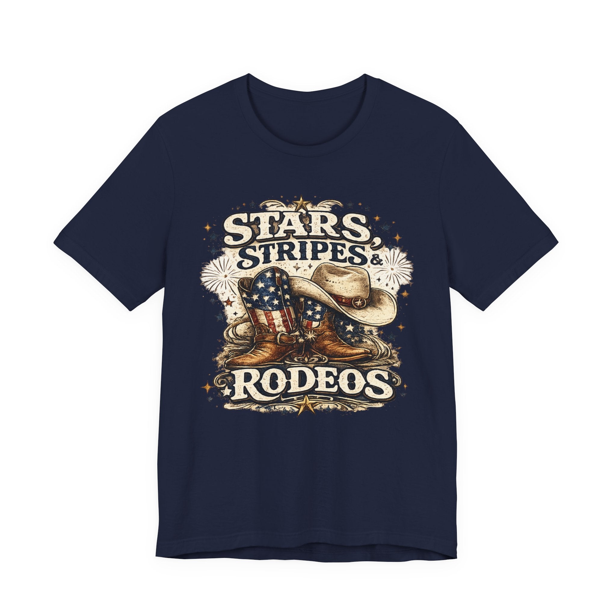 Stars, Stripes & Rodeos Graphic Tee — Patriotic Cowboy Western T‑Shirt