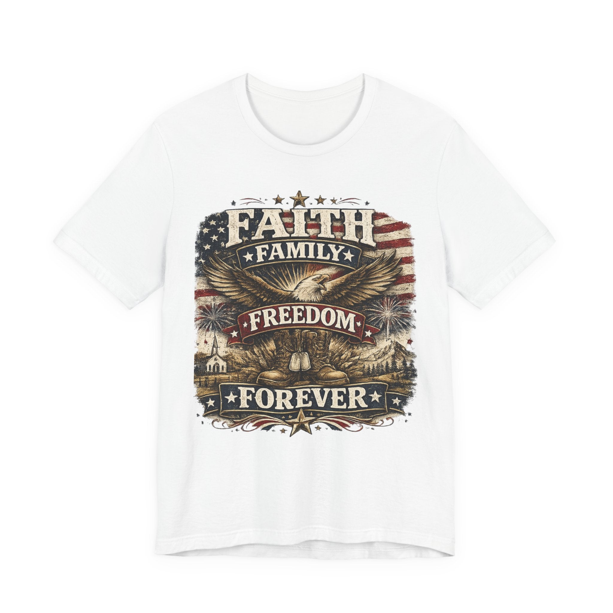 Faith • Family • Freedom Tee — Patriotic American Eagle Shirt