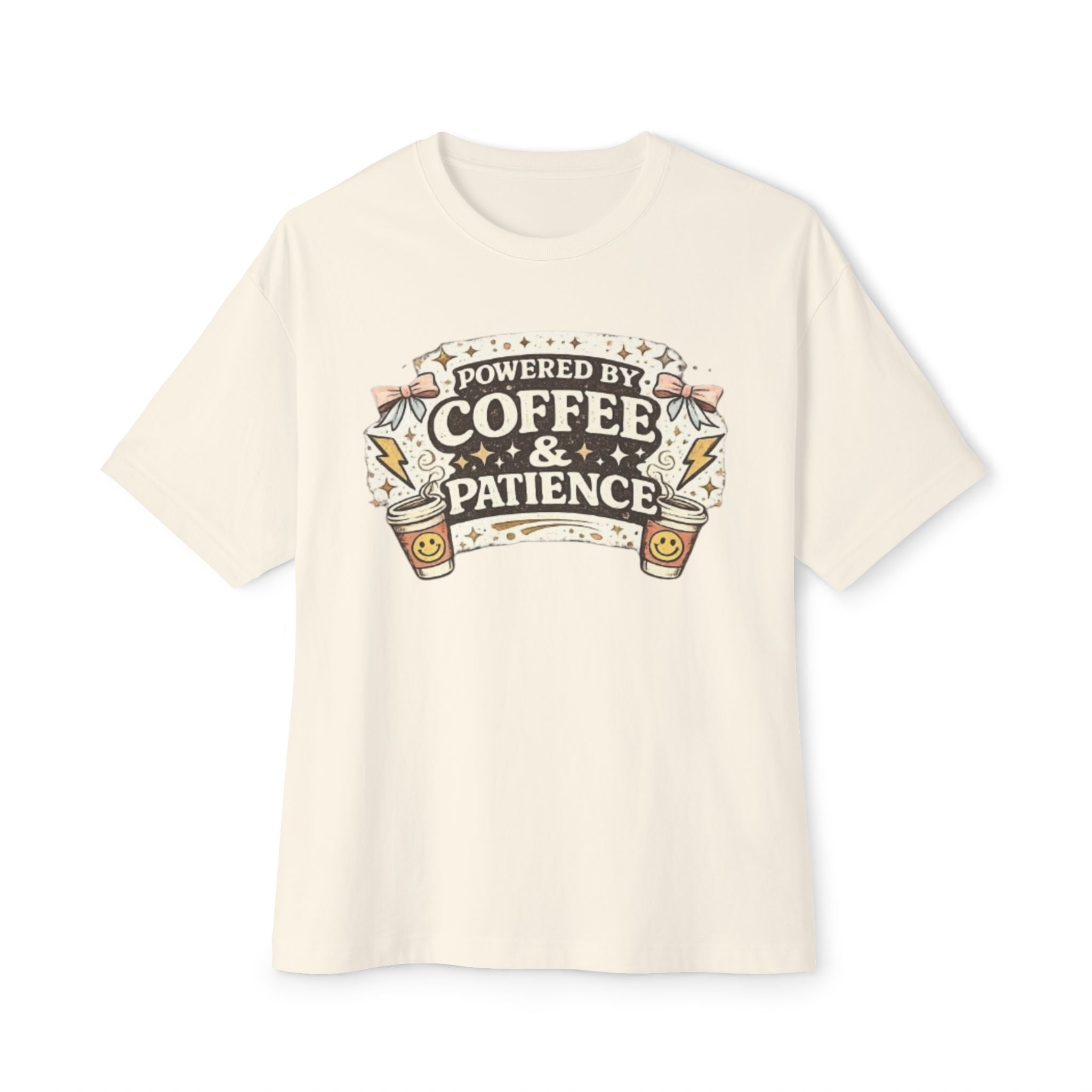 Powered by Coffee & Patience T‑Shirt — Funny Coffee Lover Tee