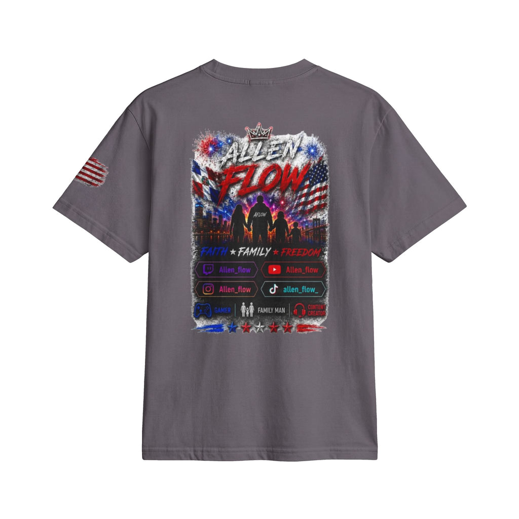 Flow American Flag T-Shirt — "Family Faith Freedom" Patriotic Active Tee