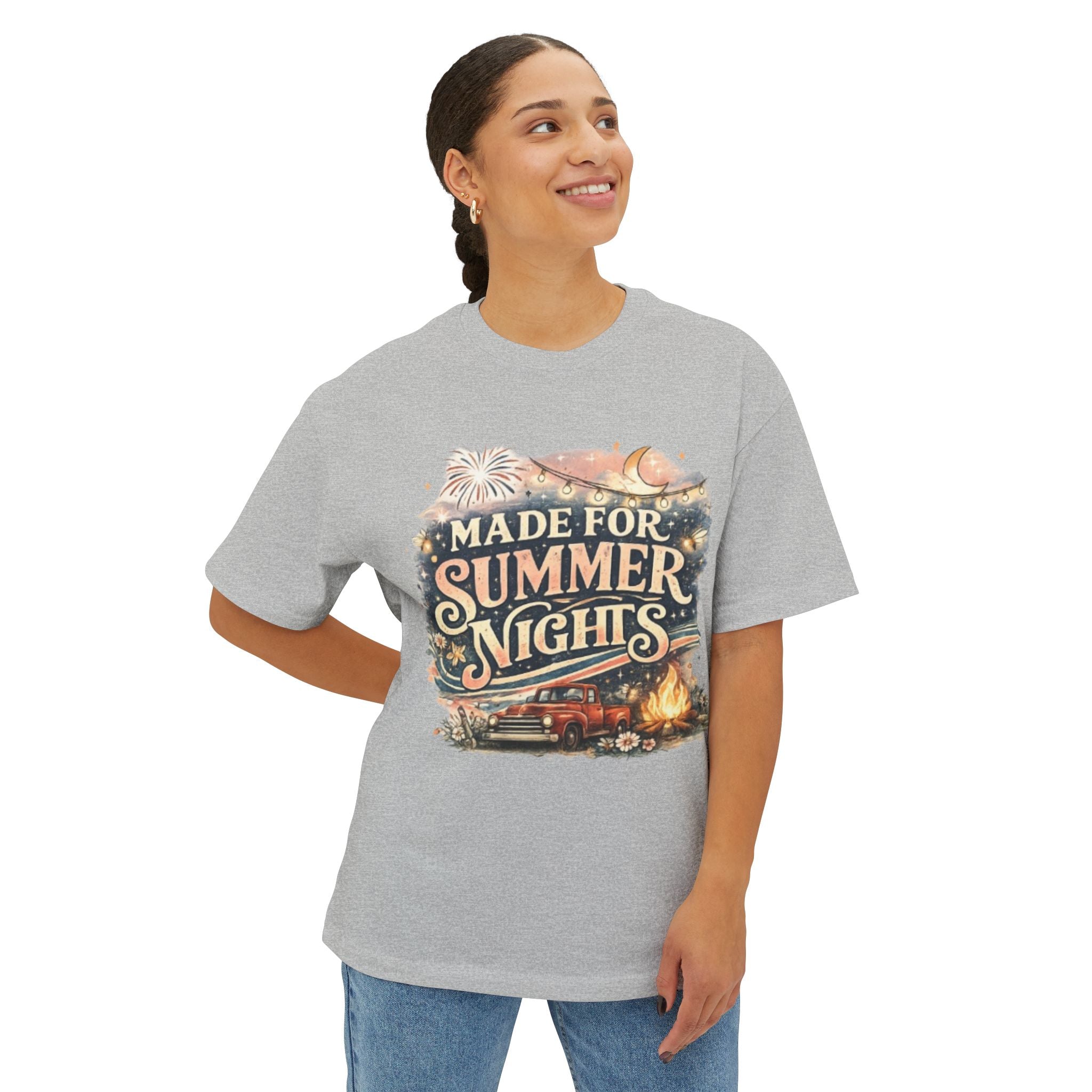 Made for Summer Nights T‑Shirt — Vintage Campfire & Roadtrip Tee