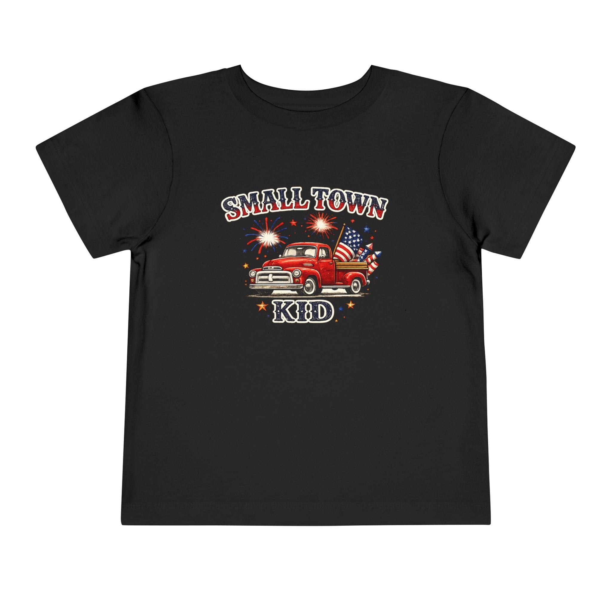 Small Town Kid Toddler Tee — Patriotic Vintage Truck Fourth of July Shirt