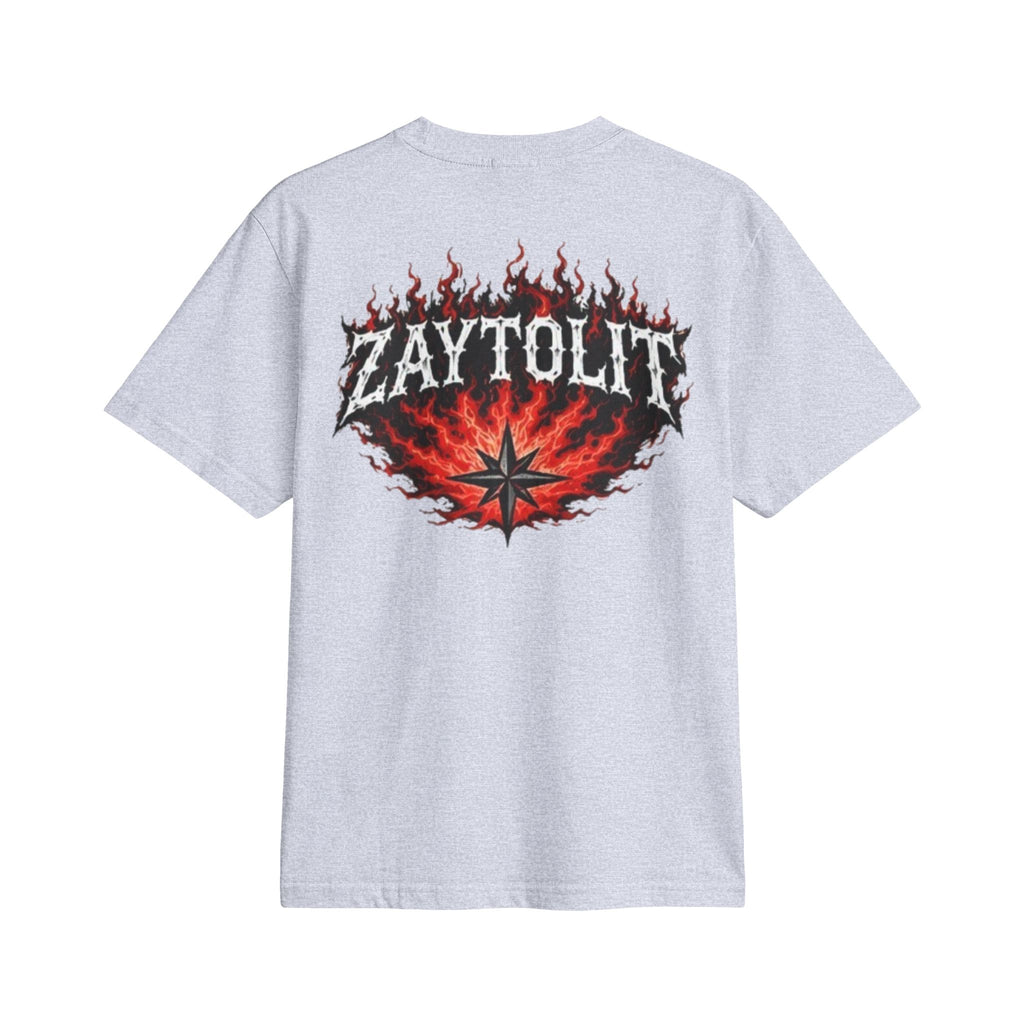 Flaming "ZAYTOLIT" Graphic T‑Shirt — Rock Band Style Tee