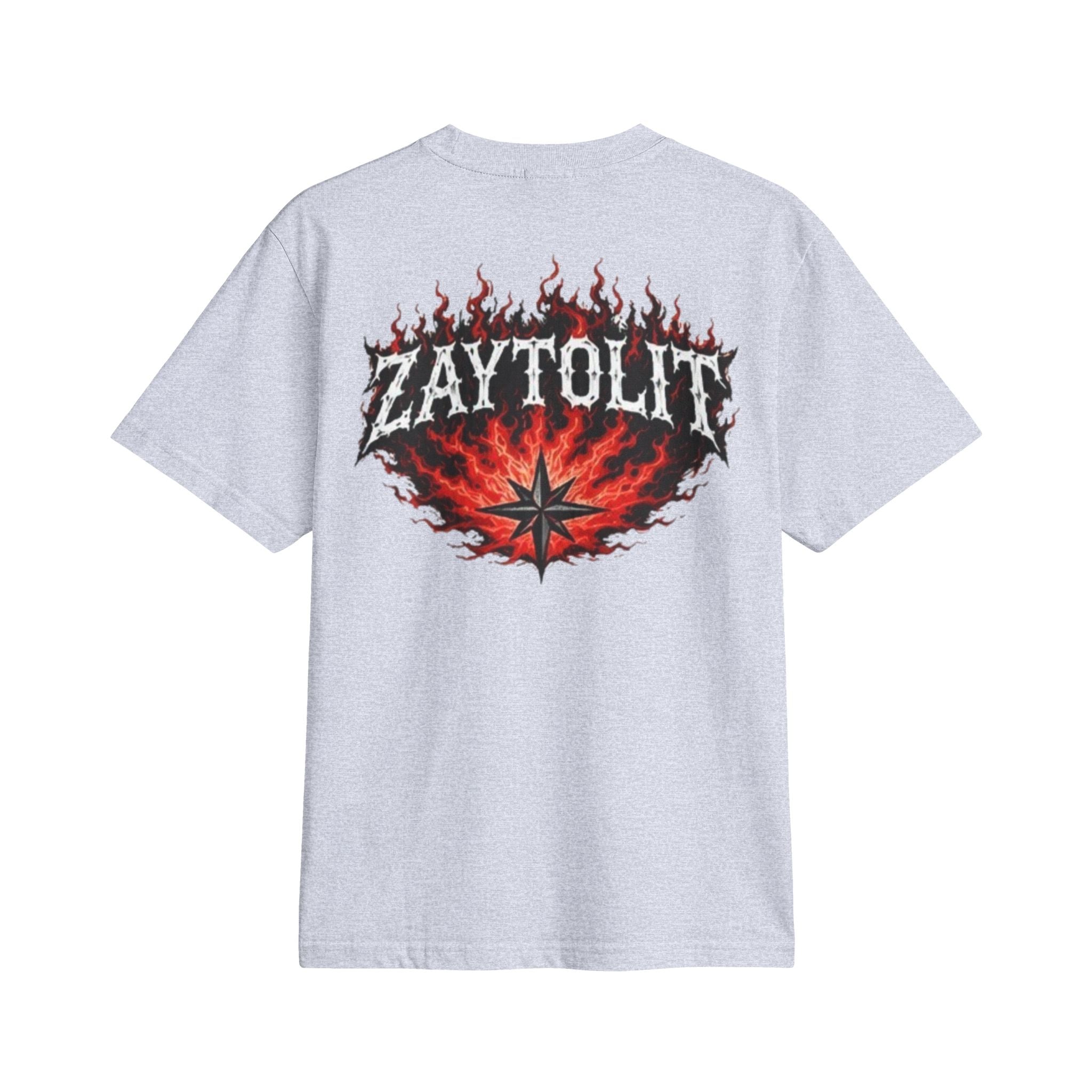 Flaming "ZAYTOLIT" Graphic T‑Shirt — Rock Band Style Tee