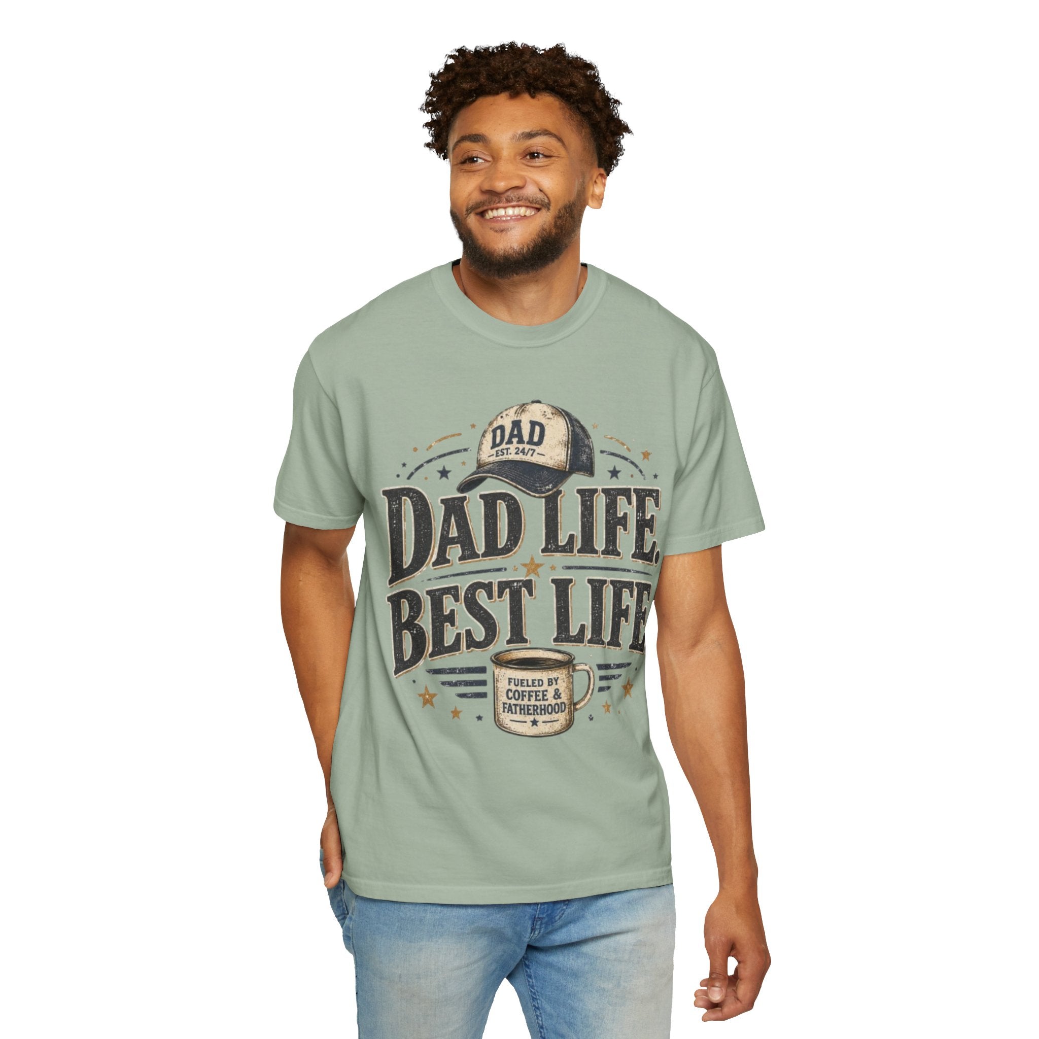 Dad Life Best Life T-Shirt — Coffee & Fatherhood Graphic Tee