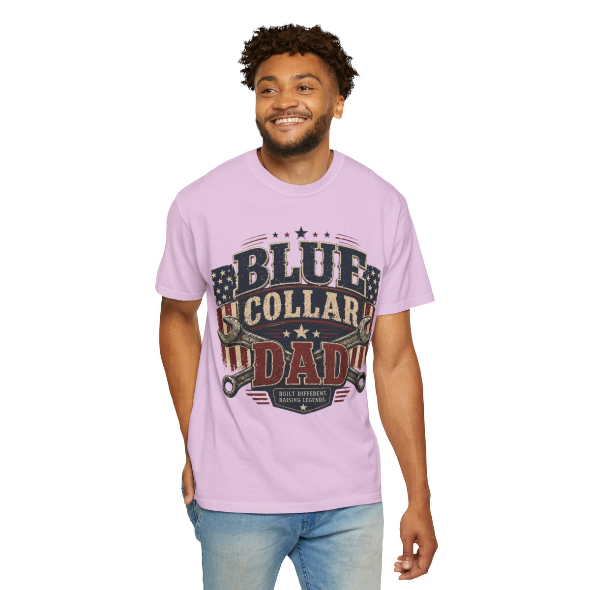 Blue Collar Dad T-Shirt — Patriotic Mechanic Father Tee