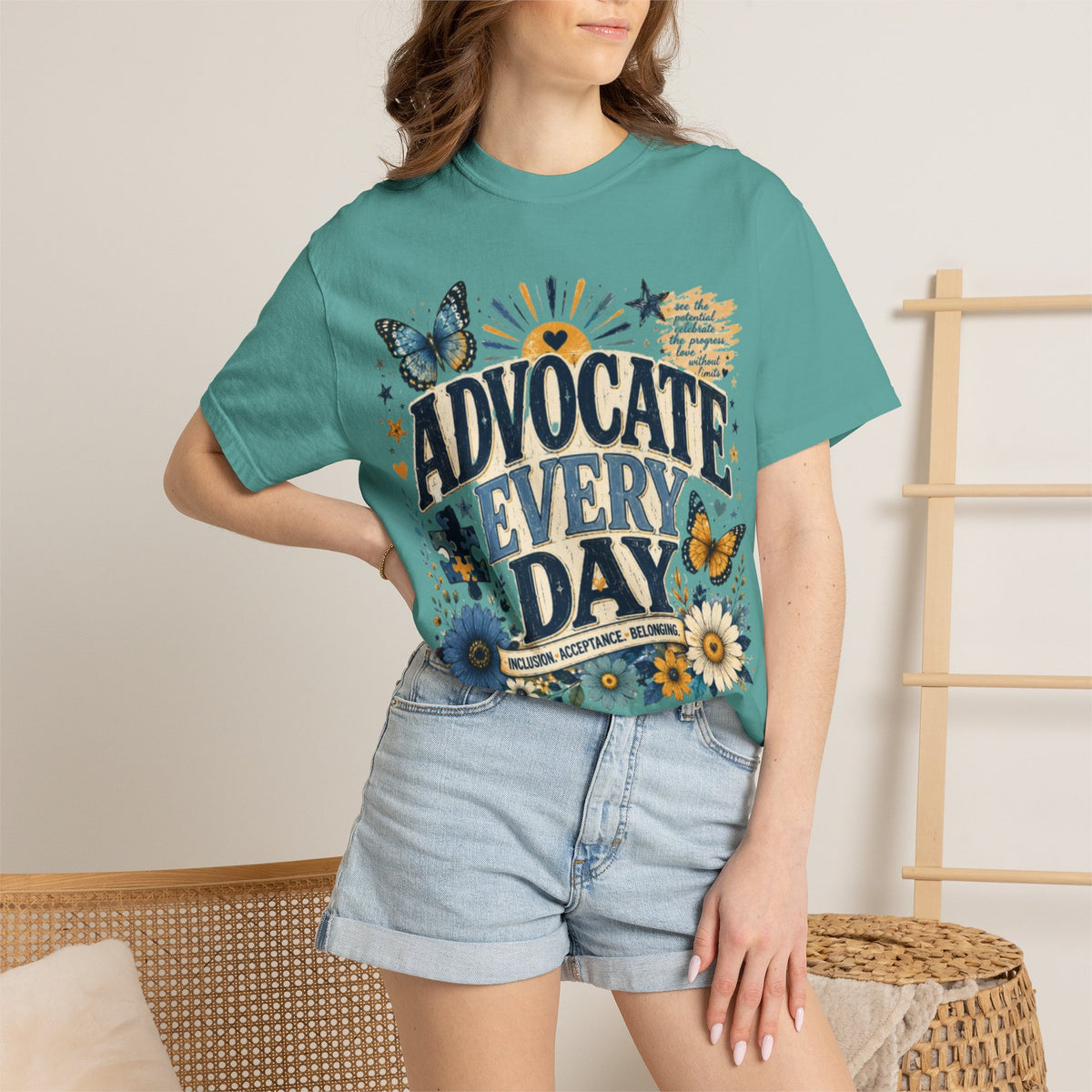 Advocate Every Day T-Shirt — Mental Health Awareness Floral Tee