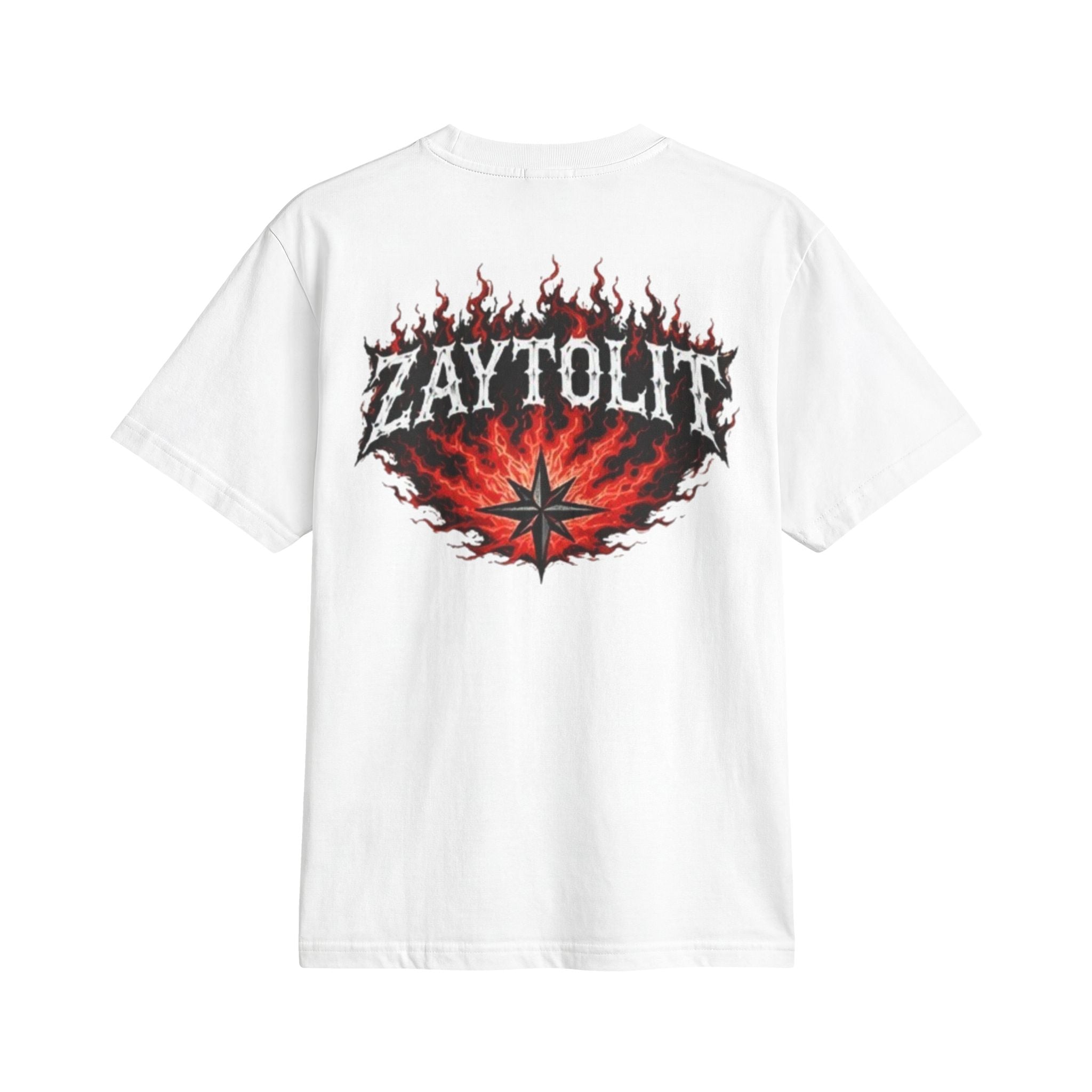 Flaming "ZAYTOLIT" Graphic T‑Shirt — Rock Band Style Tee