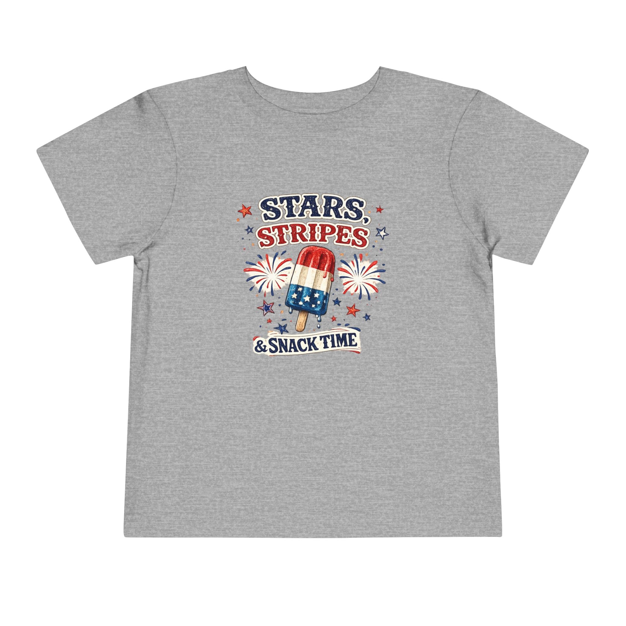 Toddler Tee - "Stars, Stripes & Snack Time" Patriotic Popsicle 4th of July Shirt