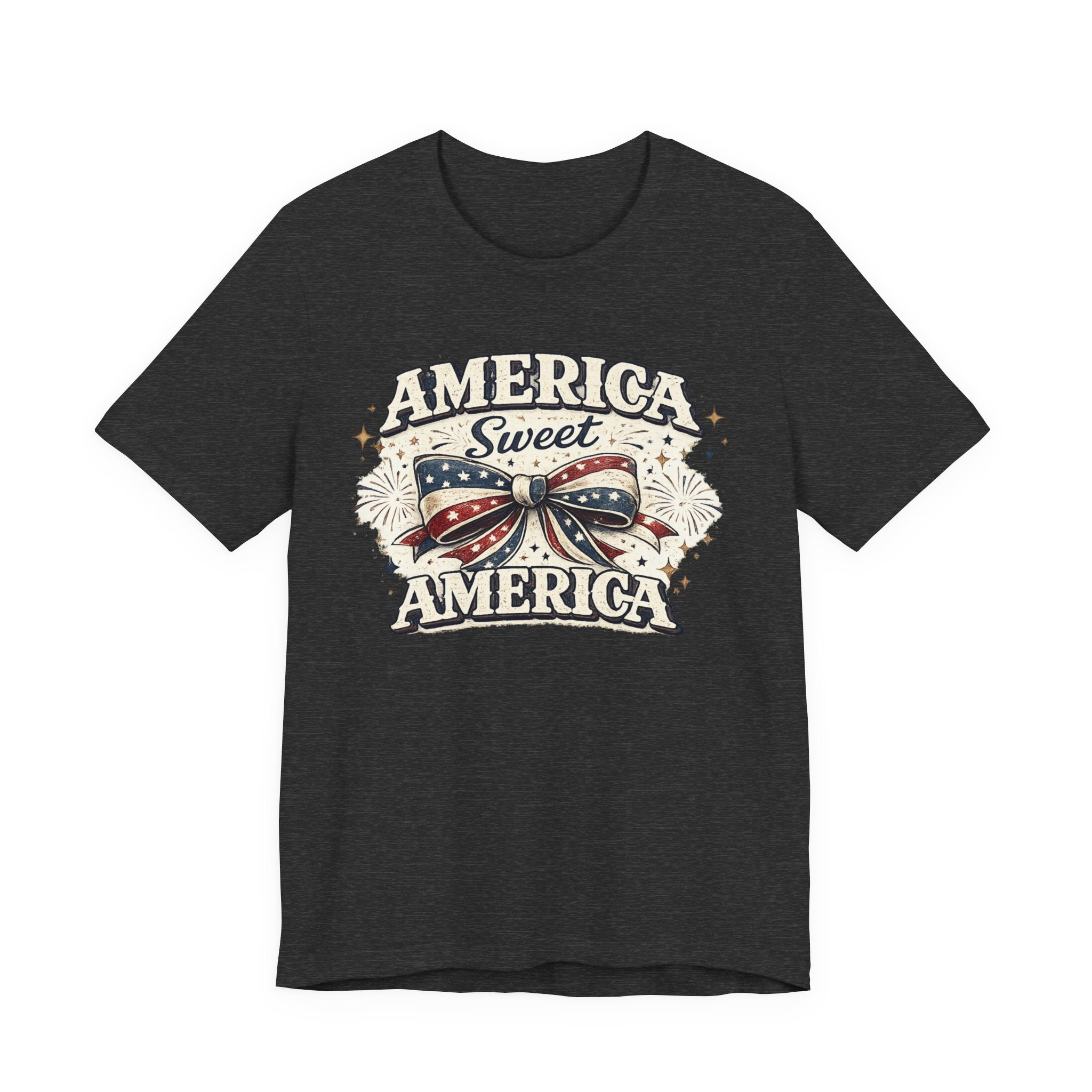 America Sweet America T-Shirt — Patriotic Fourth of July Tee with Flag Bow