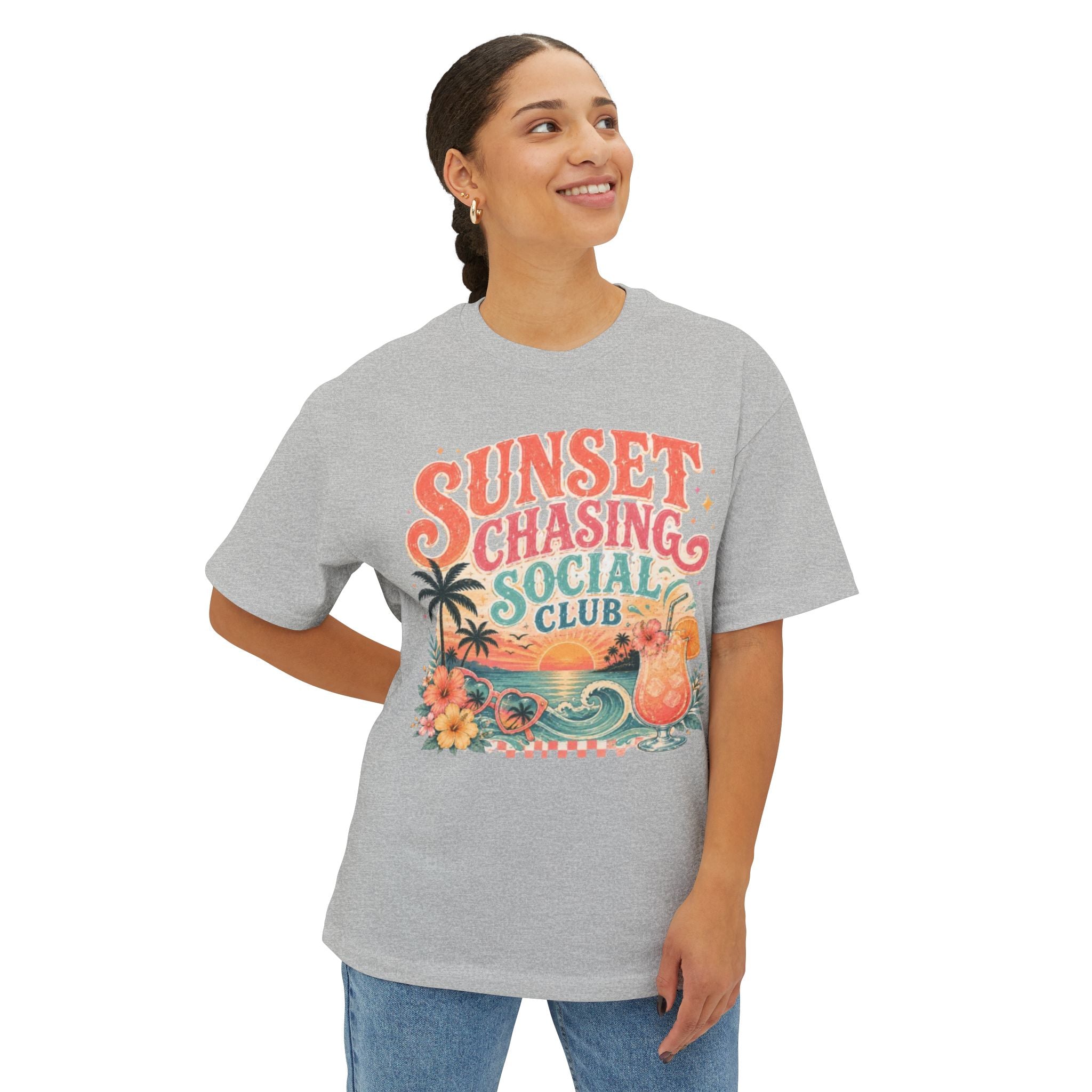 Sunset Chasing Social Club Tee — Vintage Beach Graphic T-Shirt