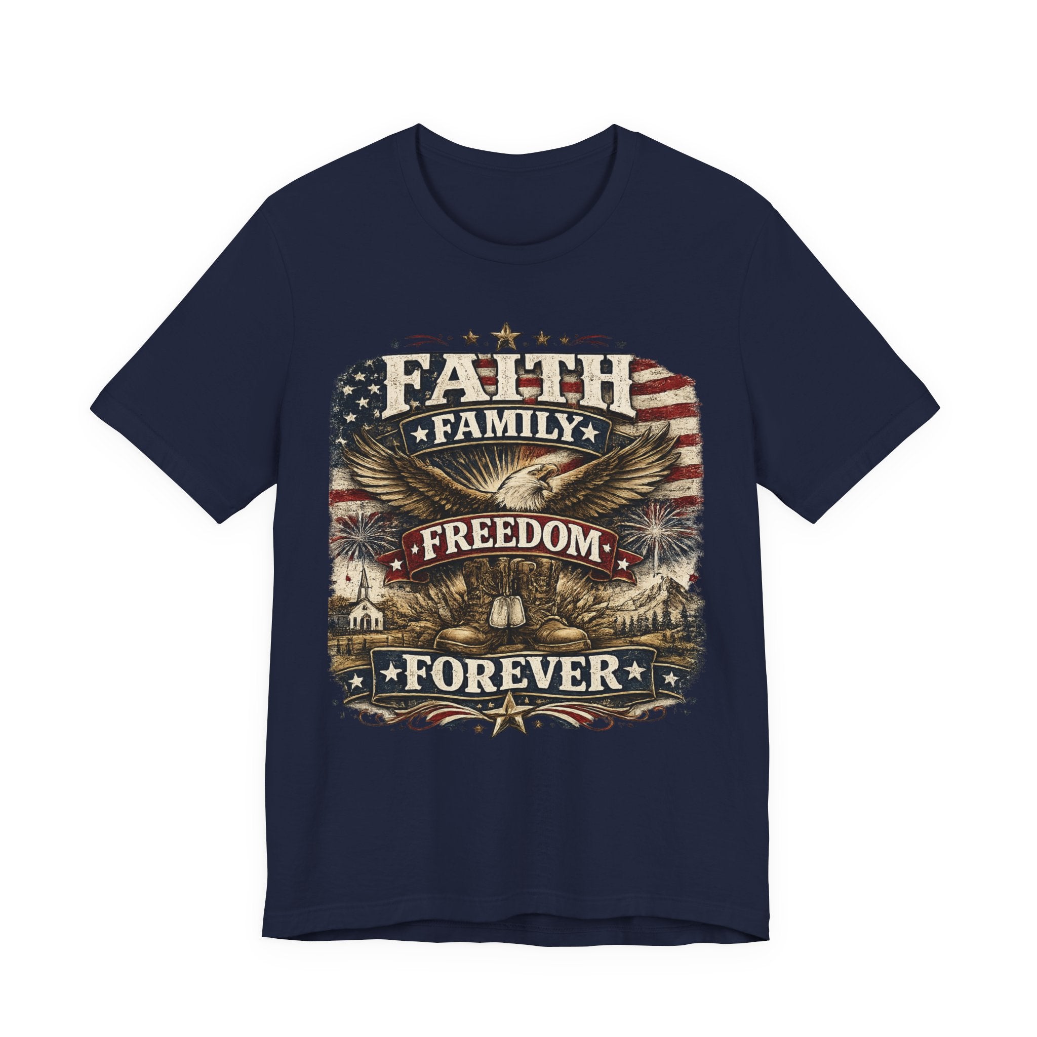 Faith • Family • Freedom Tee — Patriotic American Eagle Shirt