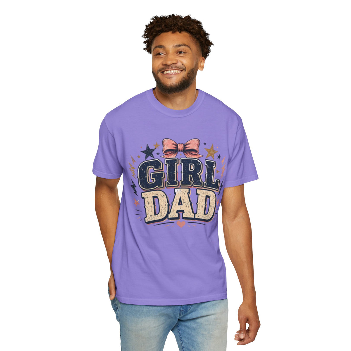 Girl Dad T-Shirt — Vintage Bow & Stars Father’s Day Tee