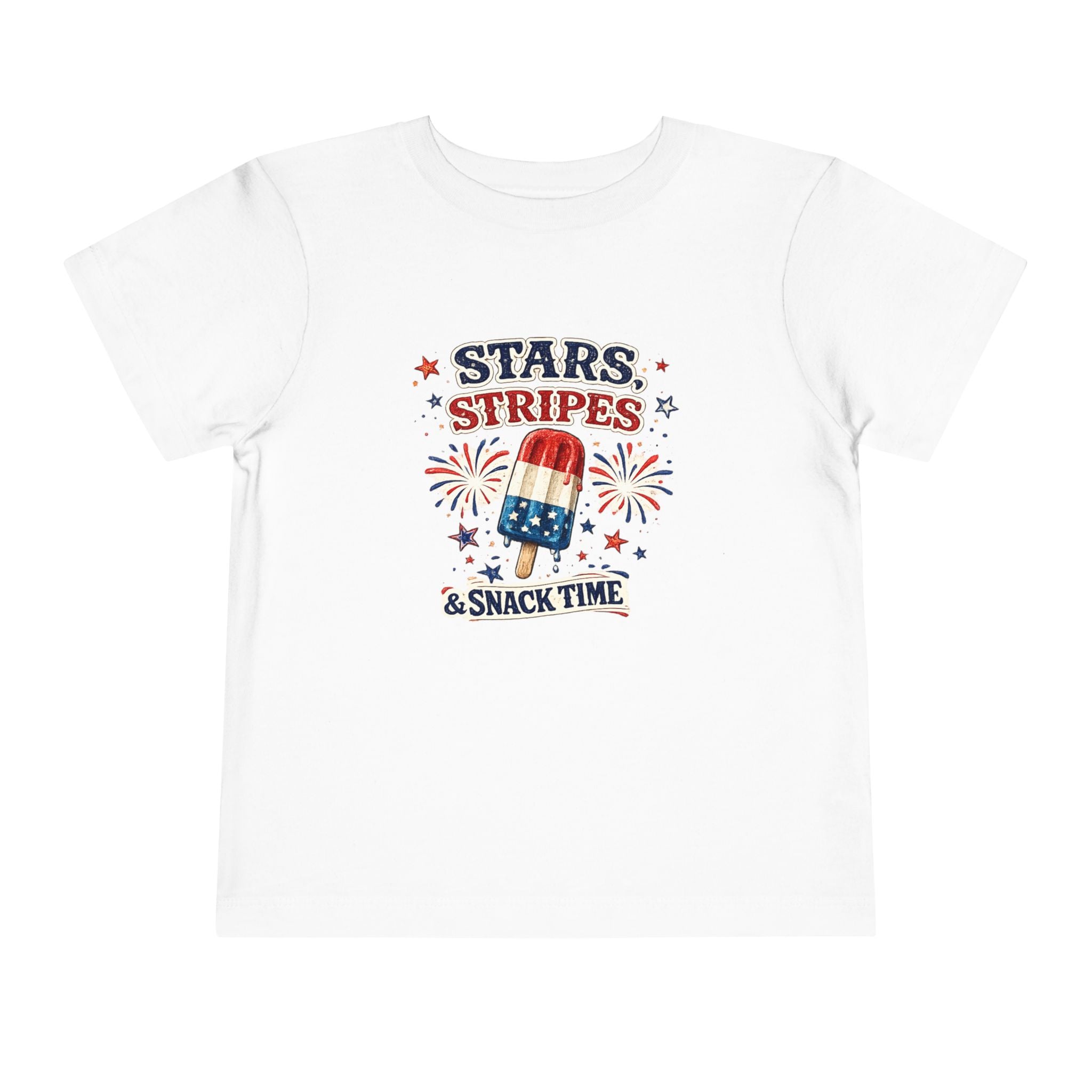 Toddler Tee - "Stars, Stripes & Snack Time" Patriotic Popsicle 4th of July Shirt