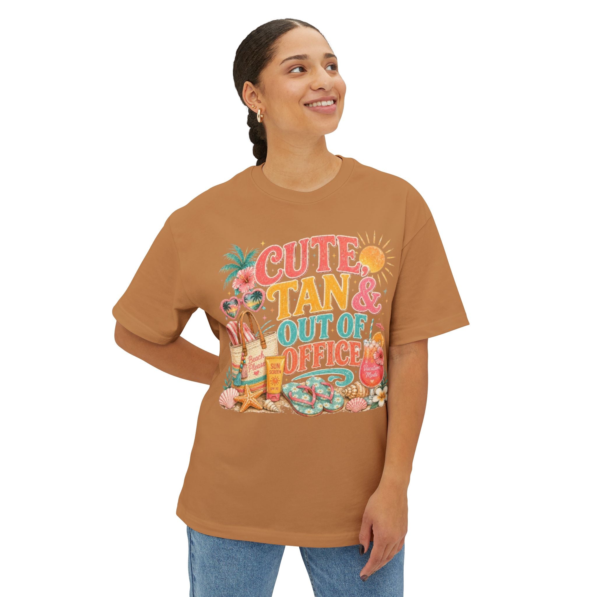 Cute, Tan & Out of Office Tee – Summer Beach Vacation Graphic T-Shirt