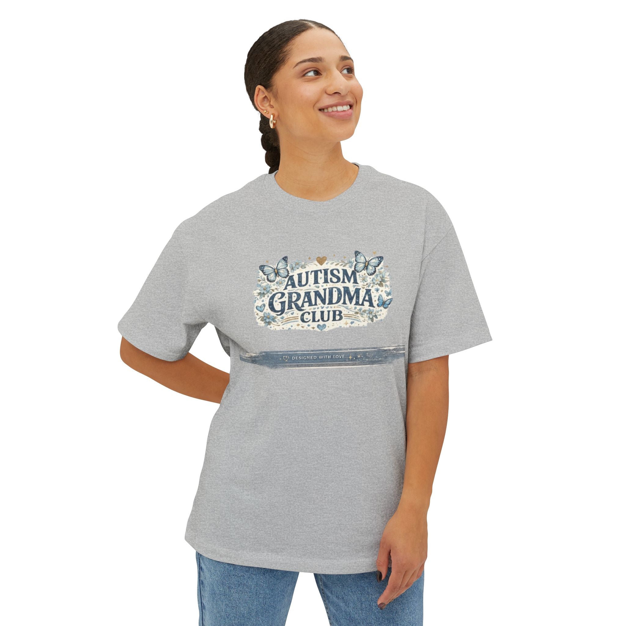 Autism Grandma Club Tee — Floral Butterfly Grandma Shirt