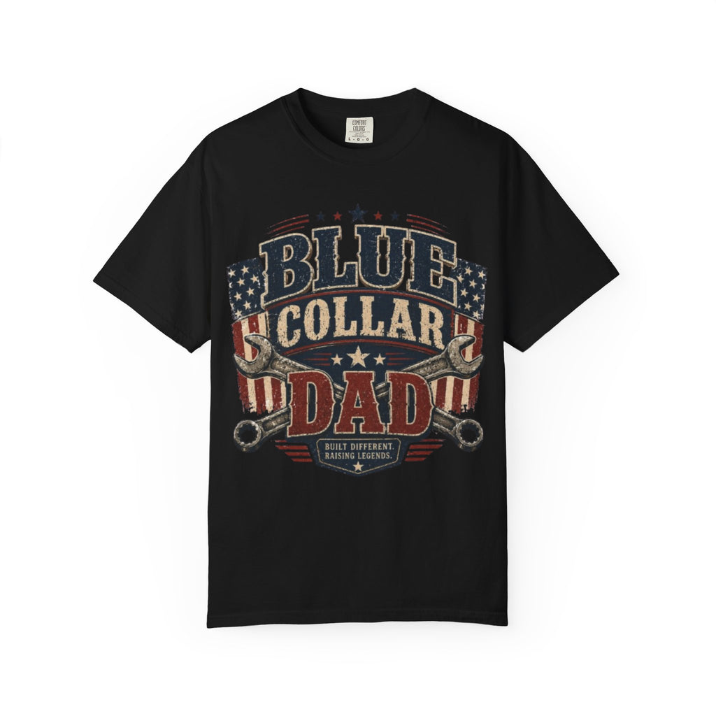 Blue Collar Dad T-Shirt — Patriotic Mechanic Father Tee