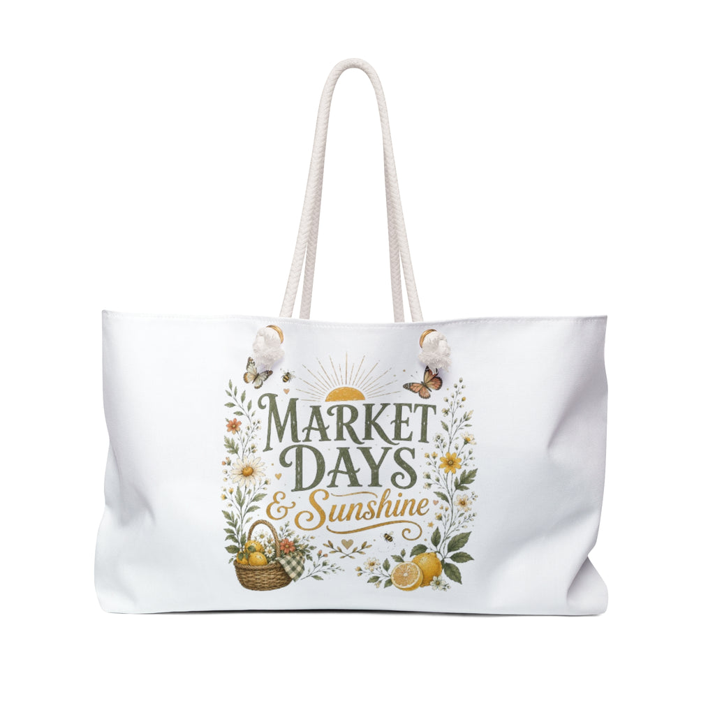 Market Days & Sunshine Weekender Bag — Farmer's Market Tote