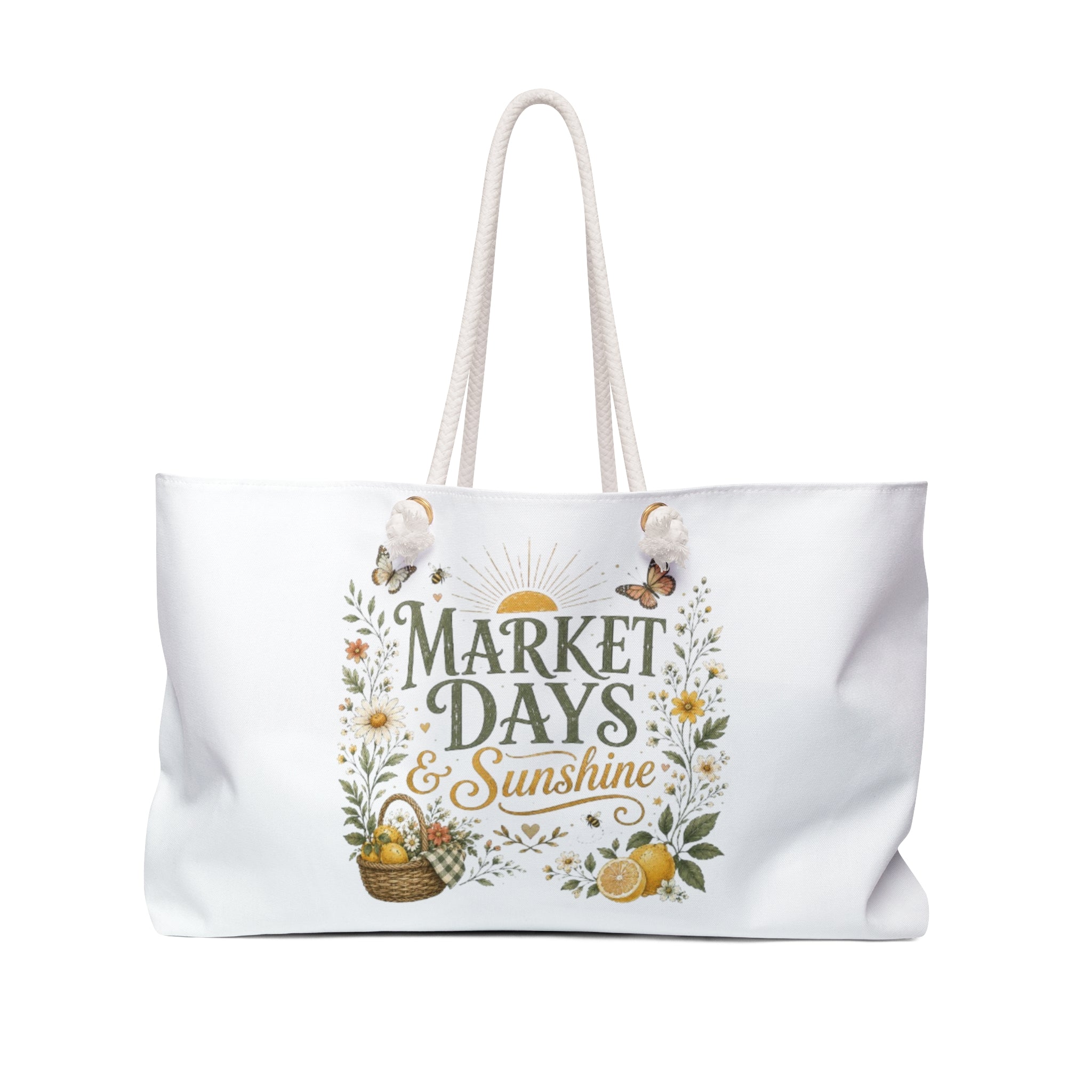 Market Days & Sunshine Weekender Bag — Farmer's Market Tote