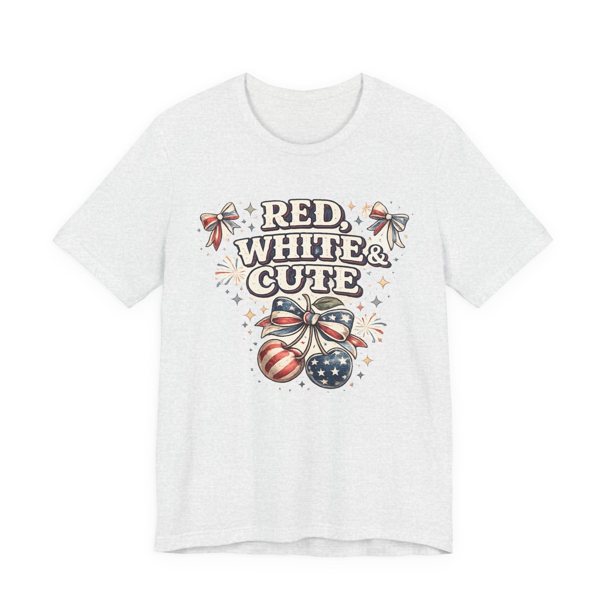 Patriotic "Red, White & Cute" Tee — 4th of July American Flag Graphic Shirt