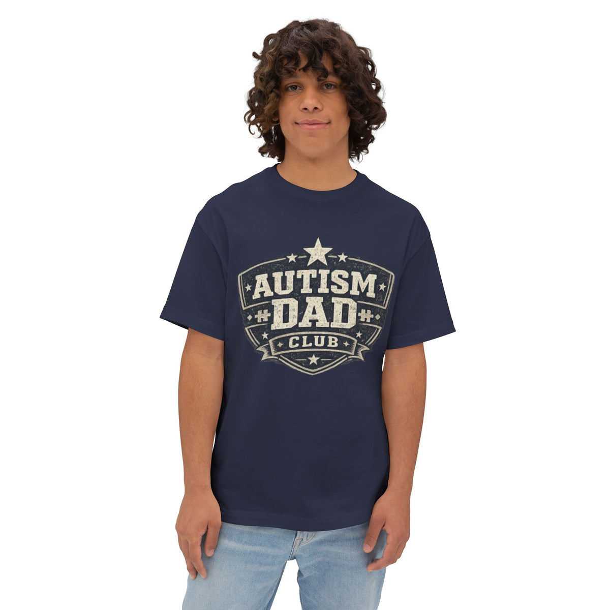 Autism Dad Club Tee — Oversized Boxy T-Shirt for Proud Fathers