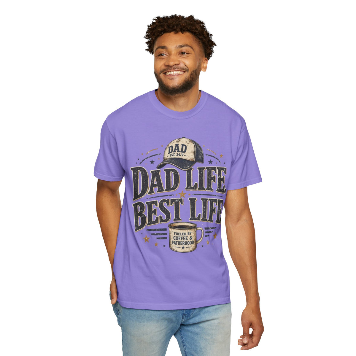 Dad Life Best Life T-Shirt — Coffee & Fatherhood Graphic Tee