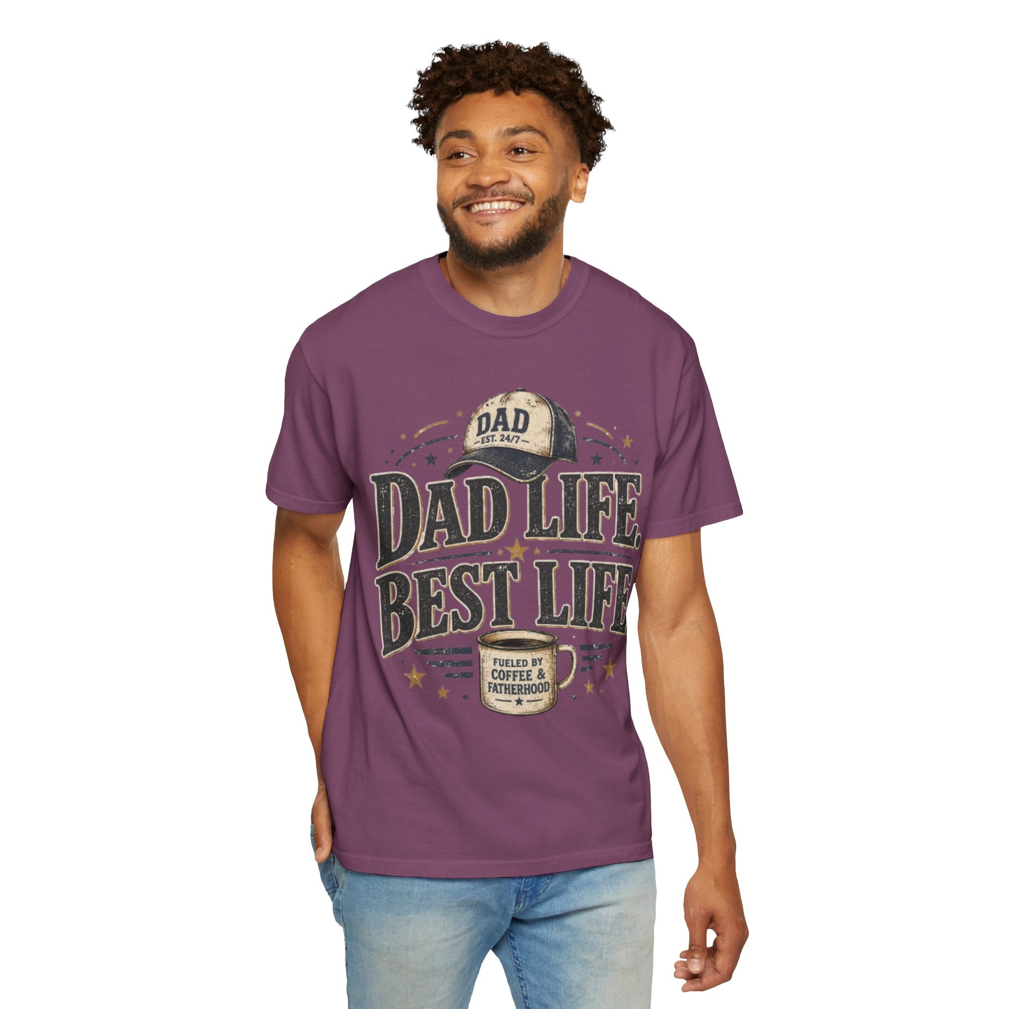 Dad Life Best Life T-Shirt — Coffee & Fatherhood Graphic Tee