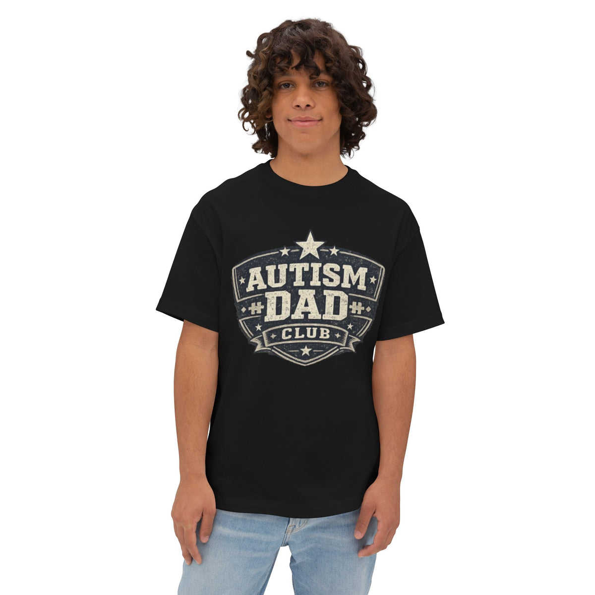 Autism Dad Club Tee — Oversized Boxy T-Shirt for Proud Fathers