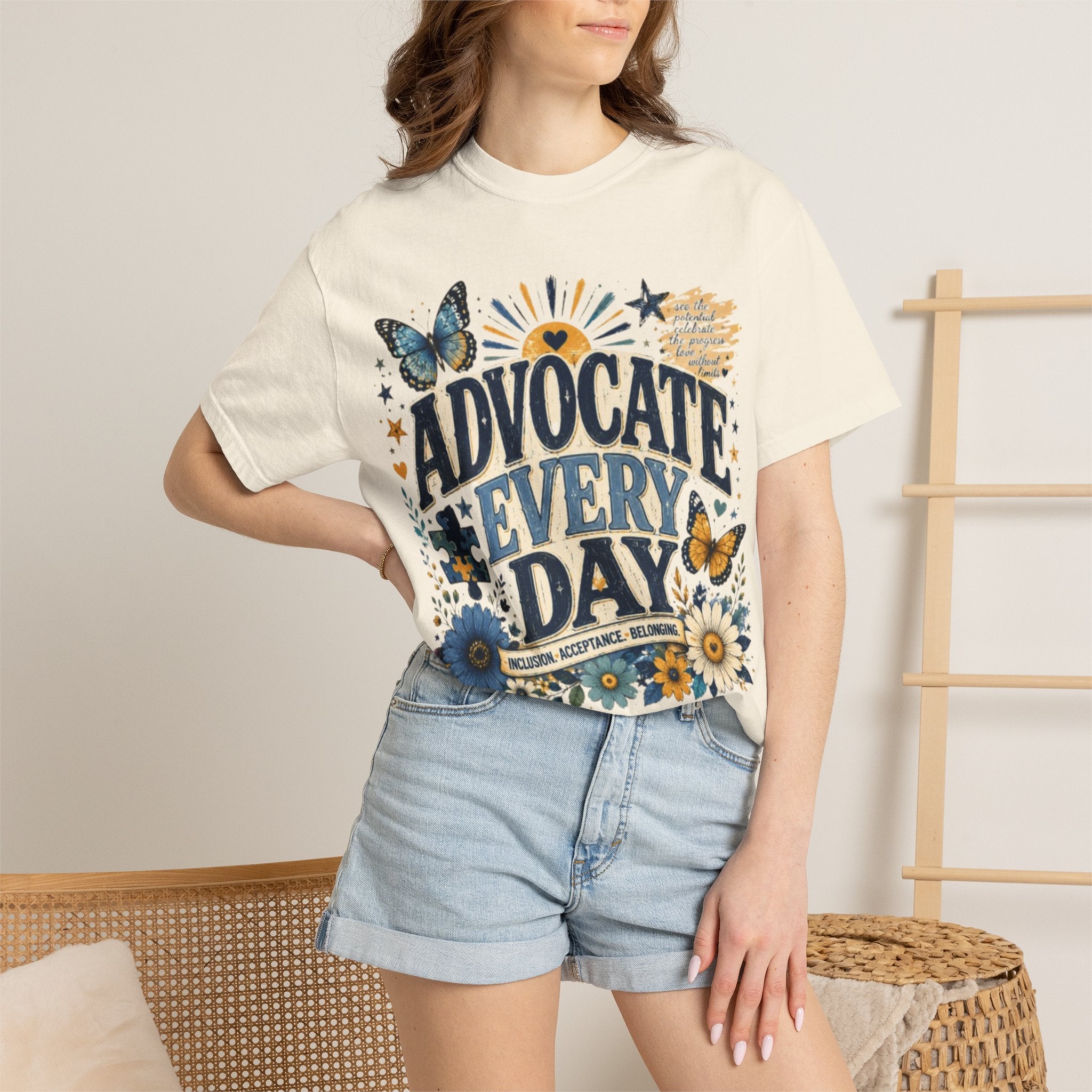 Advocate Every Day T-Shirt — Mental Health Awareness Floral Tee