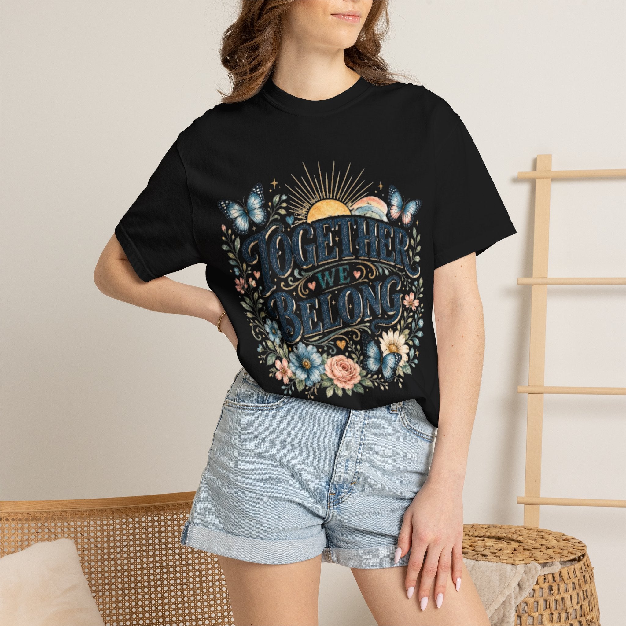 Together We Belong T-Shirt — Floral Butterfly Reunion Tee