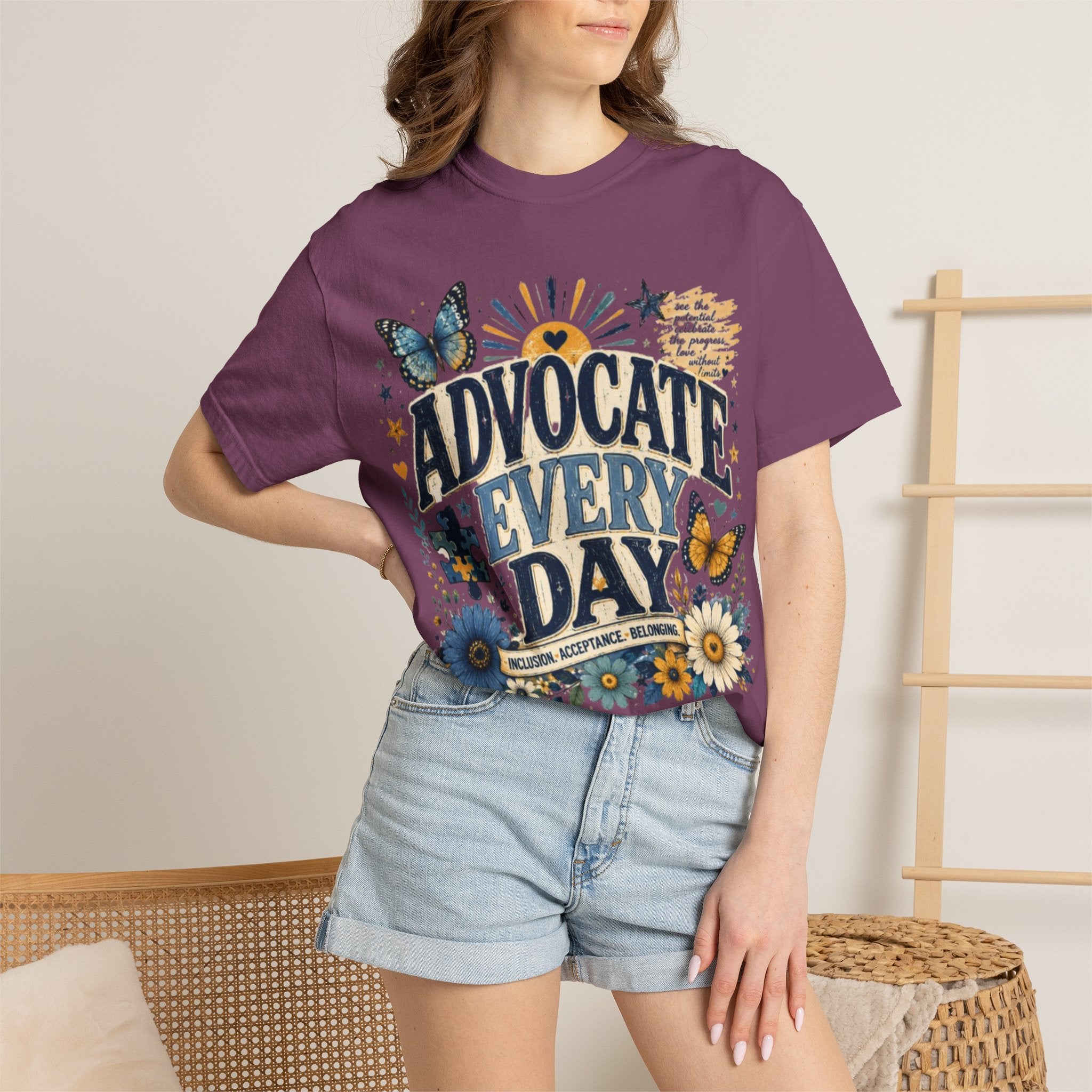 Advocate Every Day T-Shirt — Mental Health Awareness Floral Tee