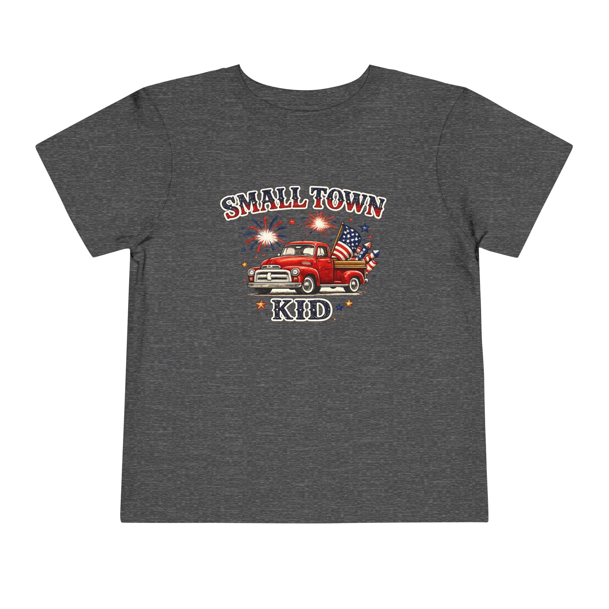 Small Town Kid Toddler Tee — Patriotic Vintage Truck Fourth of July Shirt