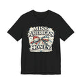 Miss American Honey Tee — Patriotic Vintage Bow Graphic Shirt