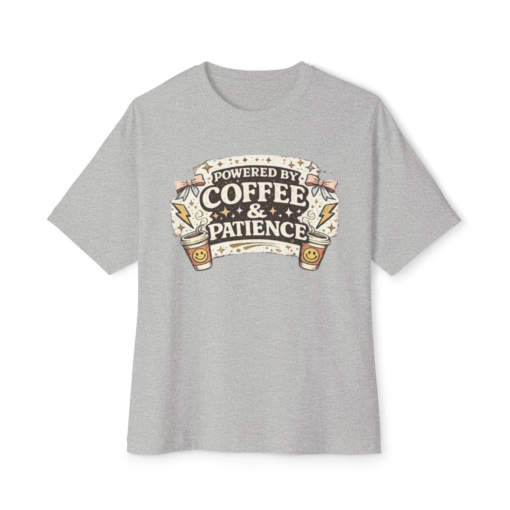 Powered by Coffee & Patience T‑Shirt — Funny Coffee Lover Tee