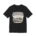 Small Town Fireworks Truck T-Shirt — Vintage Pickup Patriotic 4th of July Tee