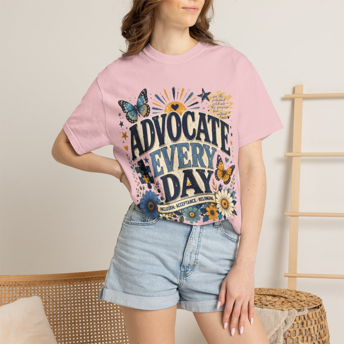 Advocate Every Day T-Shirt — Mental Health Awareness Floral Tee