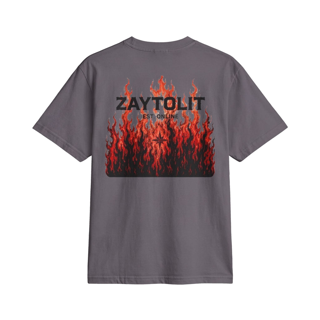 ZAYTOLIT Flame Logo T-Shirt — Graphic Fire Back Print