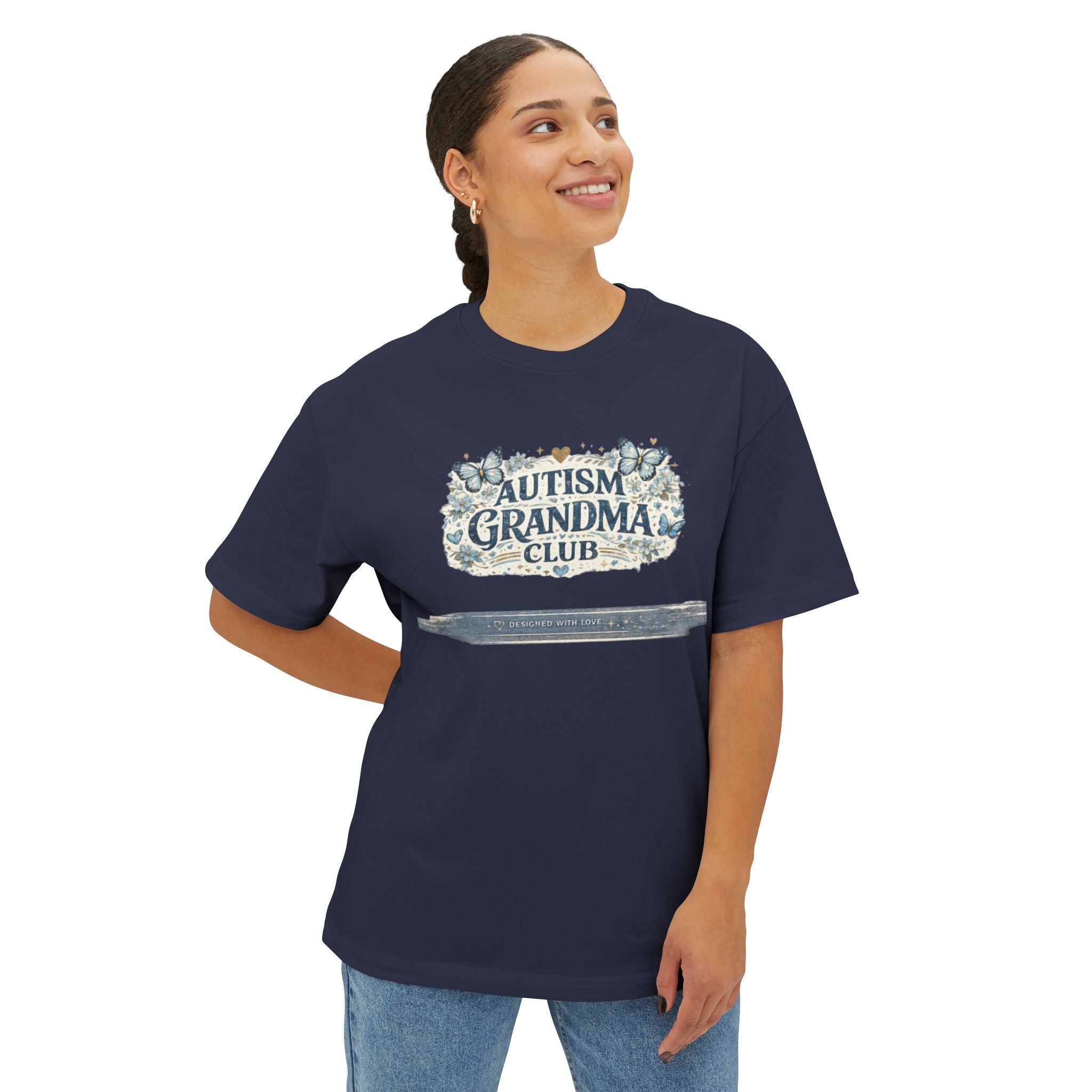 Autism Grandma Club Tee — Floral Butterfly Grandma Shirt
