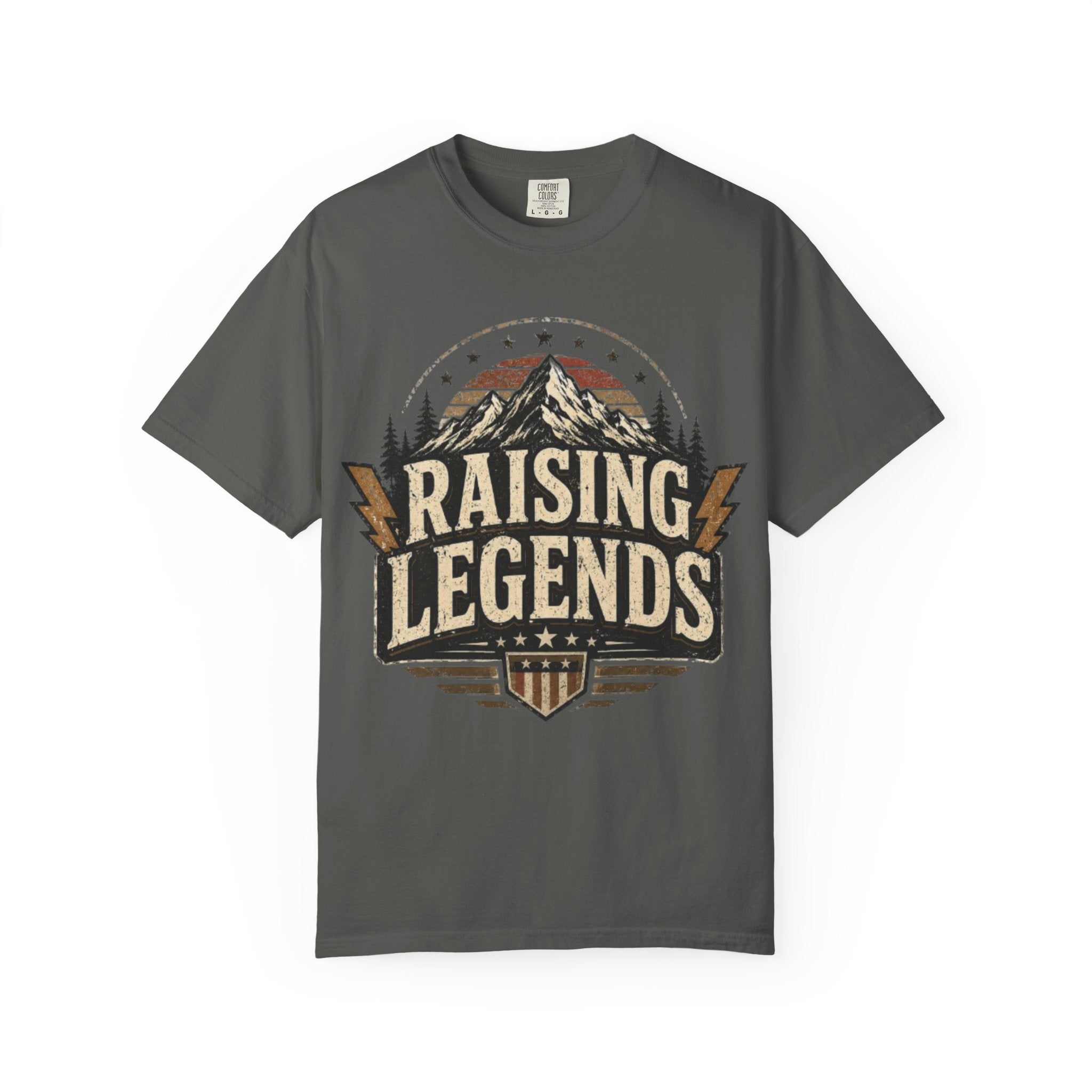 Raising Legends T-Shirt — Vintage Mountain Fatherhood Tee