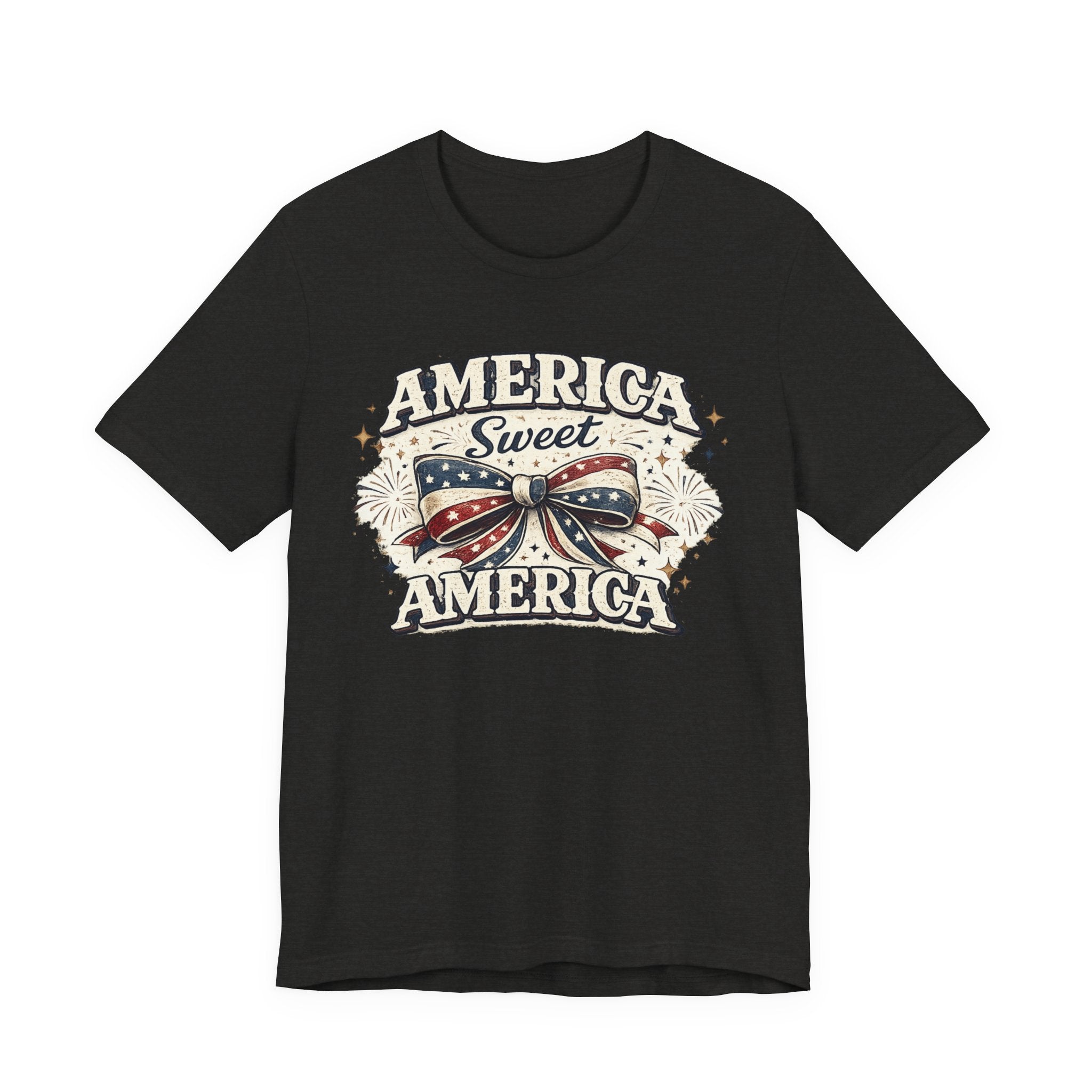 America Sweet America T-Shirt — Patriotic Fourth of July Tee with Flag Bow