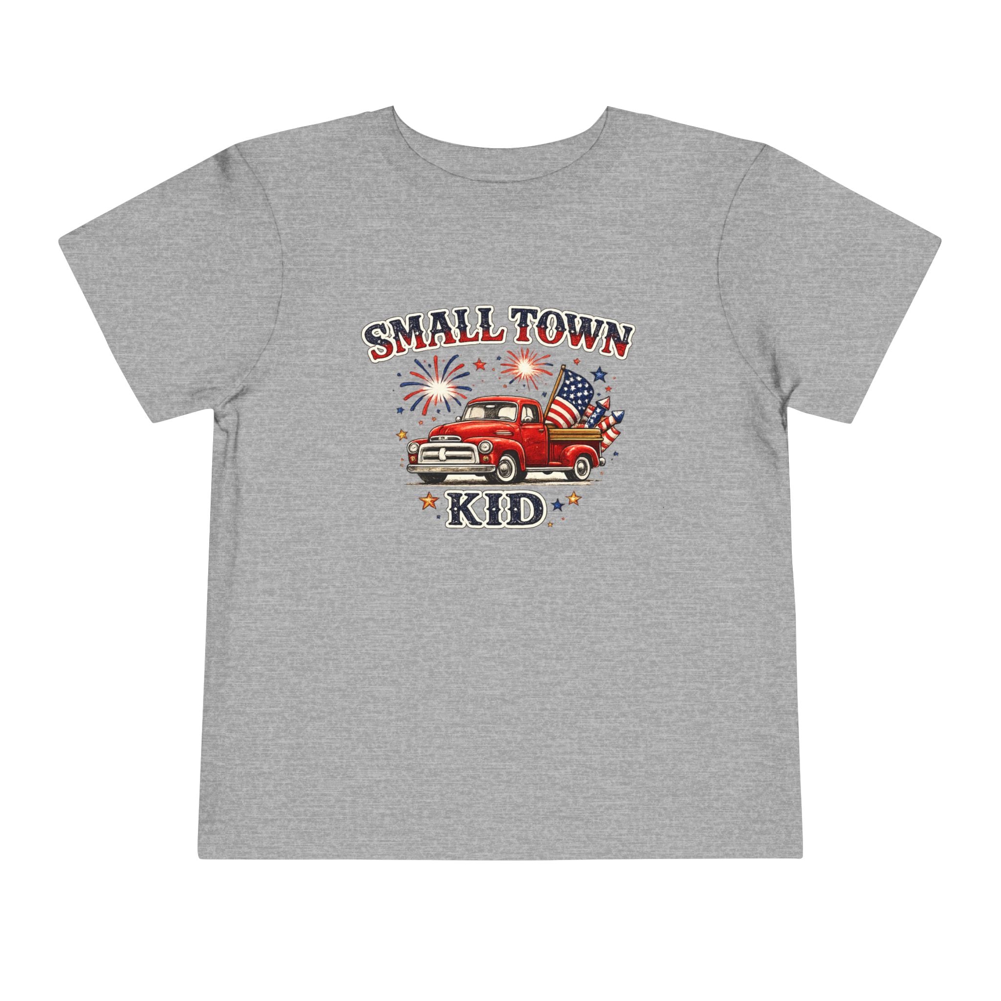 Small Town Kid Toddler Tee — Patriotic Vintage Truck Fourth of July Shirt